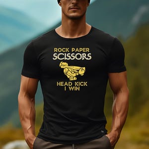 Rock paper scissors head kick t shirt | kickboxing t shirt | martial arts t shirt | funny kickboxing unisex t-shirt