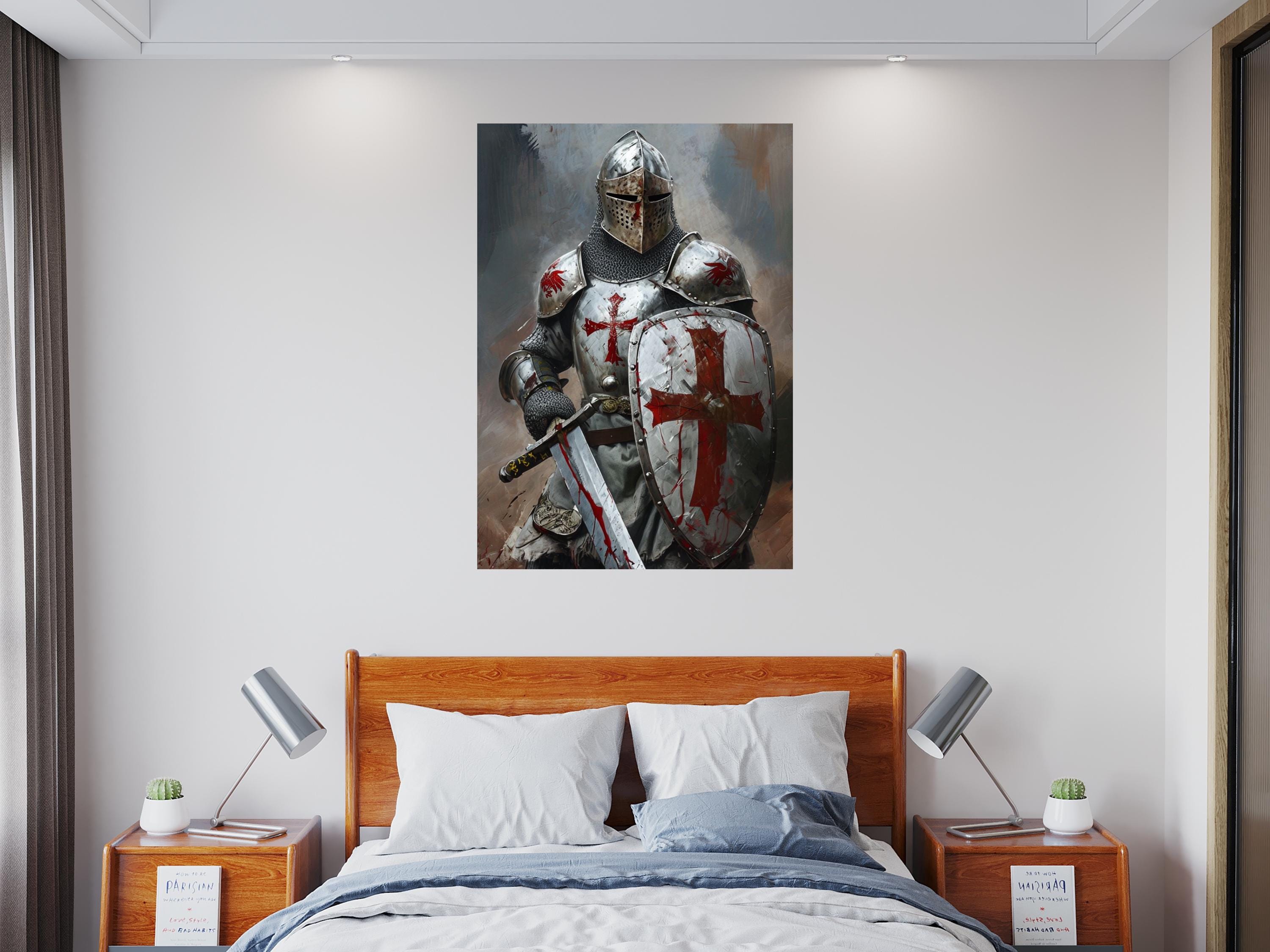Knight Templar Art Print | Medieval Wall Decor - Etsy