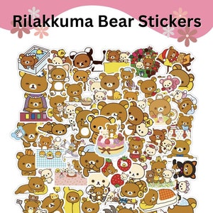 Adesivi a forma di orso kawaii, adesivi in PVC impermeabili e carini per scrapbooking, diario, fai da te, artigianato e cancelleria, regali di San Valentino per lei