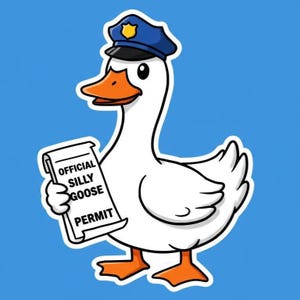 Silly Goose Permit Sticker: Funny Meme Decal - Waterproof Vinyl