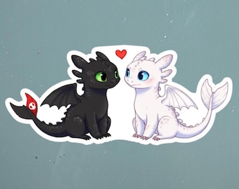Dragon Couple Sticker: Waterproof Vinyl Decal - HTTYD Fan Art
