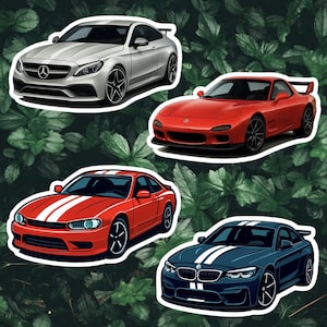 Lot d'autocollants JDM pour voiture - Décalcomanies Rave imperméables, décoration de voiture de festival, unitaire ou lot de 4, expédition lettre écologique