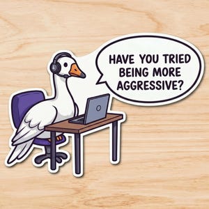 Funny Screaming Parrot Sticker: Tech Support Meme Vinyl Decal Goose
