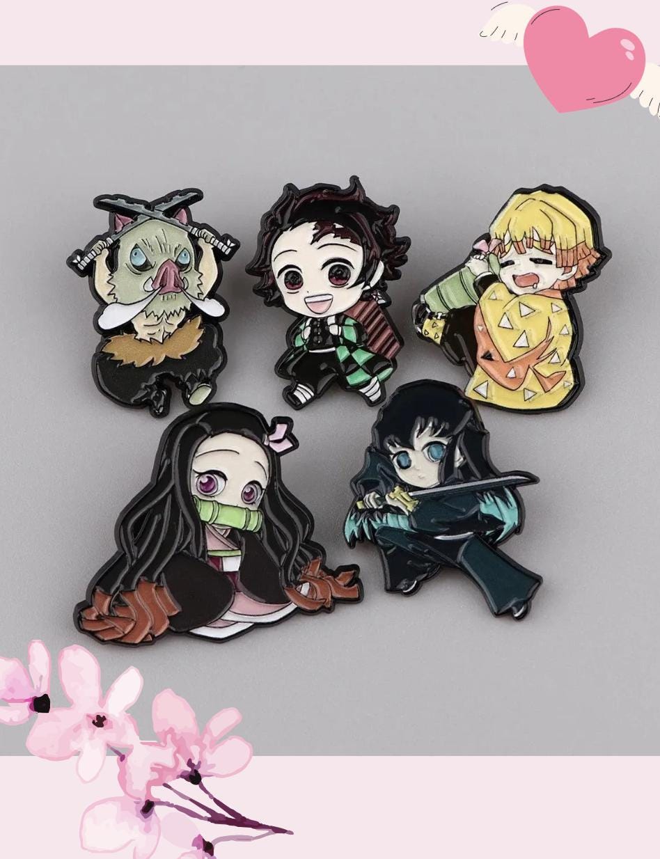Anime Characters Pin - Cartoon Badge Brooche for Women Fashion Jewelry Accessory Demon Slayer Gift Valentines Day Gift For Her Gift For Him