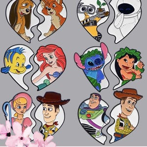Cute Cartoon Pin Set Brooch Lapel Badge for Backpacks Hats  Clothing Matching Couples/Besties, Valentines Day, Gift For Her, Gift For Him