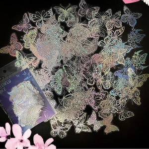 10/30/50/100stk Holografische Schmetterling Aufkleber - Niedliche Ästhetische Laser Aufkleber für Gepäck, Laptop, Valentinstag Geschenk Für Ihn Geschenk Für Sie