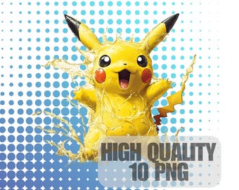 サーフィンピカチュウ 8K解像度 10K DPI PNG ポケモンコレクション