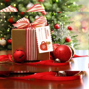 Etiquettes cadeaux de Noël festives : impression à la maison Vive les fêtes !