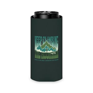 Mountain-Themed Can Cooler, Outdoorsy Gift, Camping Accessory, Adventure Party Favor, Hiking Beverage Holder