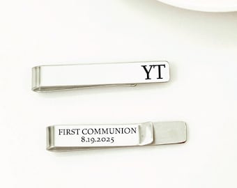 Personalized First Communion Gift Boy's First Communion Tie Clip Gift 1st Communion Tie Bar Boy Tie Clip 1st Communion Gift Little Boy Gift