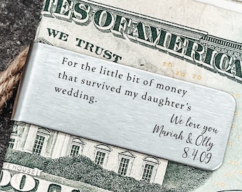 Survived Money Clip Personalized Money Gift Idea Money That Survived My Daughters Wedding Gift Idea Personalized Money Wedding Party Gift