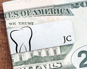 Tooth Money Clip Personalized Gift For Him Gift Teeth  Gift Money Clip For Dad Boyfriend Husband Grandpa Birthday Christmas Fathers Day