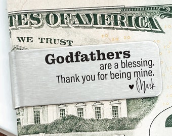 Godfather Are A Blessing Money Clip Thank You For Being Mine Personalized Wallet Money Wallet Personal Money Wallet Money Clip God Father