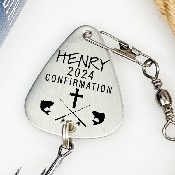 Confirmation Gift Fishing Lure Personalized Boys Confirmation Gift from Grandparents Confirmation Gift Religious Gift for Grandson