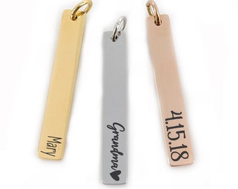 Personalized Bar CharmStainless Steel