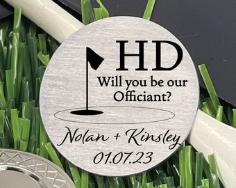 Will You Be Our Officiant Gift Golf Ball Marker Gift For Officiant Wedding Party Gift Golf Ball Marker Ask Gift Officiant Ceremony Pastor