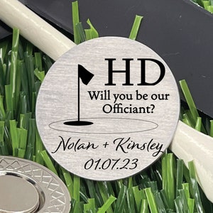 Will You Be Our Officiant Gift Golf Ball Marker Gift For Officiant Wedding Party Gift Golf Ball Marker Ask Gift Officiant Ceremony Pastor