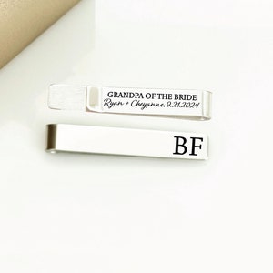 Grandpa Of The Bride Tie Clip Personalized Wedding Party Gift Grandpa For Papa Wedding Day Bride's Grandparent Marriage Gift Grandpa Bride