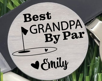 Grandpa Gift Personalized Grandpa's Marker Golf Ball Marker Gift Idea For Grandpa Father's Day Gift Idea GPA Papa Gramps Grandfather By Par