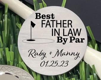 Personalized Father in Law Gift Father In Law Gift Golf Ball Marker FIL Father Of The Groom Gift Grooms Dad Gift Parent Wedding Day Gift