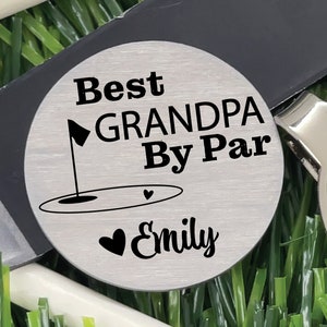 Grandpa Gift Personalized Grandpa's Marker Golf Ball Marker Gift Idea For Grandpa Father's Day Gift Idea GPA Papa Gramps Grandfather By Par