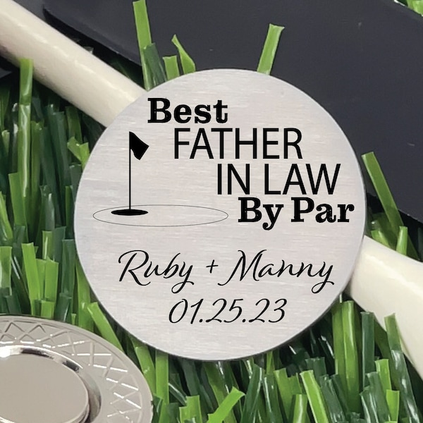 Personalized Father in Law Gift Father In Law Gift Golf Ball Marker FIL Father Of The Groom Gift Grooms Dad Gift Parent Wedding Day Gift