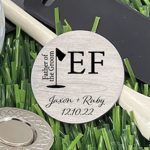 Personalized Father of the Groom Gift Father Of The Groom Golf Ball Marker Wedding Gift Grooms Dad Gift Parent Wedding Day Gift Golf Gift image 1