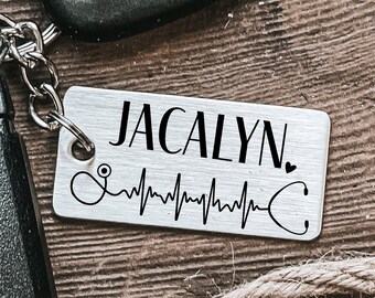 SHTALHST Nurse Appreciation Keychain - Stainless Steel Stethoscope & Syringe Pendant, Medical Professional Gift - View #10