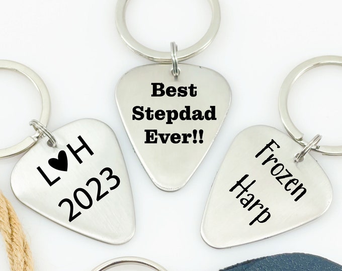 Custom Keychain Personalized Gift for Guitar Pick Keychain For Him For Her Birthday Gift Christmas Guitar Pick For Music Lover Gift Birthday