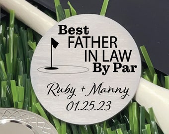 Best Father In Law By Par Golf Ball Marker Gift For Father Wedding Gift Golf Ball Marker Gift Husband's Father In Law Par Personalized Golf