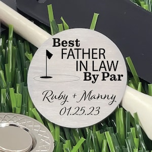Best Father In Law By Par Golf Ball Marker Gift For Father Wedding Gift Golf Ball Marker Gift Husband's Father In Law Par Personalized Golf