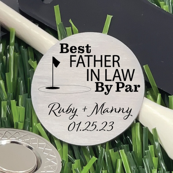 Best Father In Law By Par Golf Ball Marker Gift For Father Wedding Gift Golf Ball Marker Gift Husband's Father In Law Par Personalized Golf