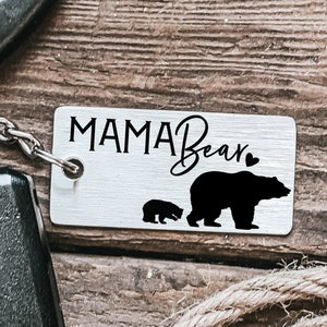 Mama Bear Keychain Mama Keychain Gift for Mama Bear Gift Idea Keychain For Her For Mom Birthday Gift Mom Bear Cubs Christmas Gift Mom Gift