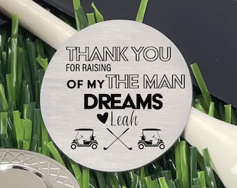 Father of the Groom Gift Thank You For Raising The Man Of My Dreams Golf Ball Marker Gift For Groom's Dad Gift Idea For Father In Law