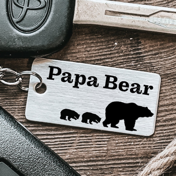 Papa Bear Gift Papa Bear Keychain Papa Keychain Gift for Papa Bear Gift Idea Keychain Papa Birthday Papa Christmas Papa Father's Day Gift
