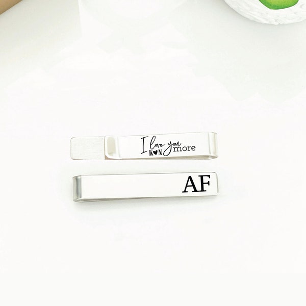 I Love You More Tie Clip Personalized Vow Renewal Gift Tie Bar Wedding Tie Bar Anniversary Tie Clip I Do Wedding Personalized Love You More