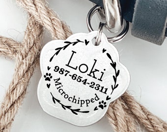 Microchipped Cat Tag Personalized Cat Tag Personalized Pet Id Tag Milo Personalized Pet for Kitten Tag Kitty Tag Small Cat Tag Personalized