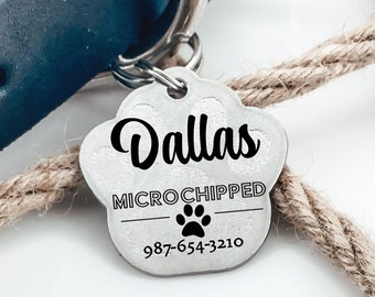 Personalized Address Pet Tag Personalized Dog Name Silver Tag for Collar Personalized Phone Number Tag for Pets Personalized Name Id Tag