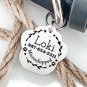 Microchipped Cat Tag Personalized Cat Tag Personalized Pet Id Tag Milo Personalized Pet for Kitten Tag Kitty Tag Small Cat Tag Personalized