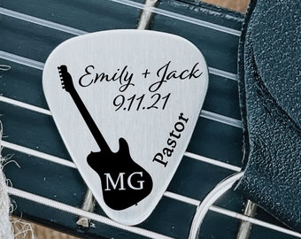 Pastor Pick Personalized Guitar Pick Gift Wedding For Pastor Officiant Gift Idea for Wedding Personalized Gift For Wedding Pastor Musician