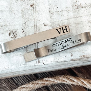 Personalized Officiant Gift Officiant Tie Clip Officiant Tie Bar Gift For Wedding Party Tie Clip For My Officiant Pastor Gift Wedding Party image 1