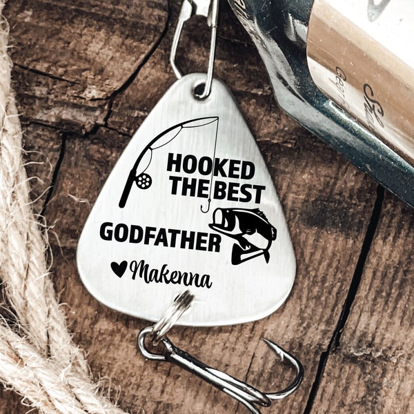 Gift for Godfather from Godson Personalized Godfather Gift Idea Godfather Fishing Lure Godparent Gift For Uncle from Nephew Present Idea