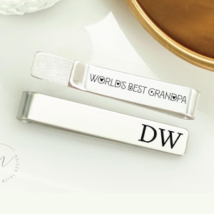 Personalized Grandpa Gift Papa Tie Bar Best World Tie Clip Personalized Papa Tie Clip GPA Gramps Pappy Pawpaw Grandpa Personalized Gift Idea