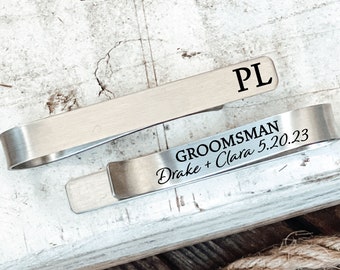 Personalized Groomsman Gift Groomsman Tie Clip Gift Tie Bar Groomsman Gift Stainless Steel Tie Clip Mens Wedding Party Tie Clip Personalized