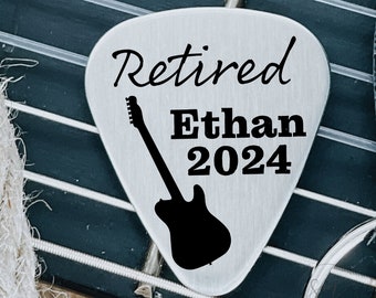 Personalized Retired Gift Retirement Gift Idea Retiree Welcome To The Encore Guitar Pick Men's Retirement Gift Retirement Party Gift Idea