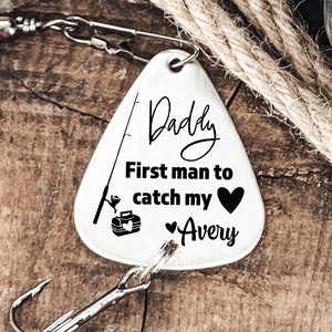 Daddy gift on Father's Day Gift for Daddy 1st Man To Catch My Heart Fishing Lure Personalized Gift from Daughter to Daddy Personalized Name