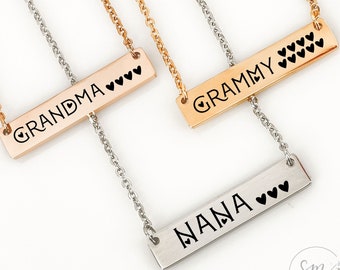 Grams Bar Necklace Grandma Gift Grandma Necklace Grandma Jewelry Nana Necklace Grammy Gift For Birthday Yaya Gift Grandma Honey Bar Necklace