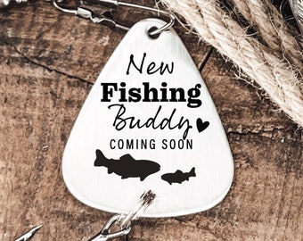 Baby Announcement Fishing New Fishing Buddy Coming Soon Fishing Lure Pregnancy Announcement to Papa Pregnancy papas new fishing buddy