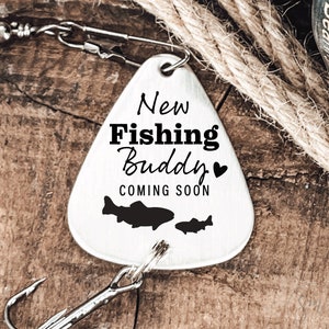 Baby Announcement Fishing New Fishing Buddy Coming Soon Fishing Lure Pregnancy Announcement to Papa Pregnancy papas new fishing buddy