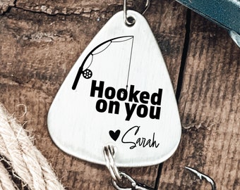 Hooked on You Fishing Lure Personalized Fishing Lure Fisherman Gift Mens Gift Engraved Lure Anniversary Gift Anniversary Gift For Him